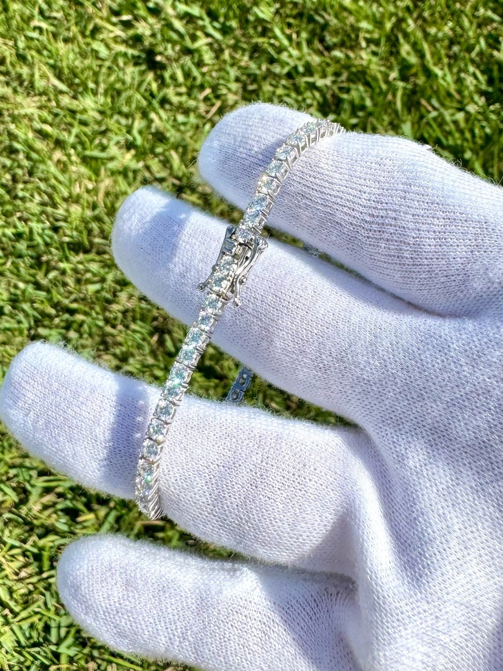 925 Silver, 5.6CTW Moissanite Tennis Bracelet